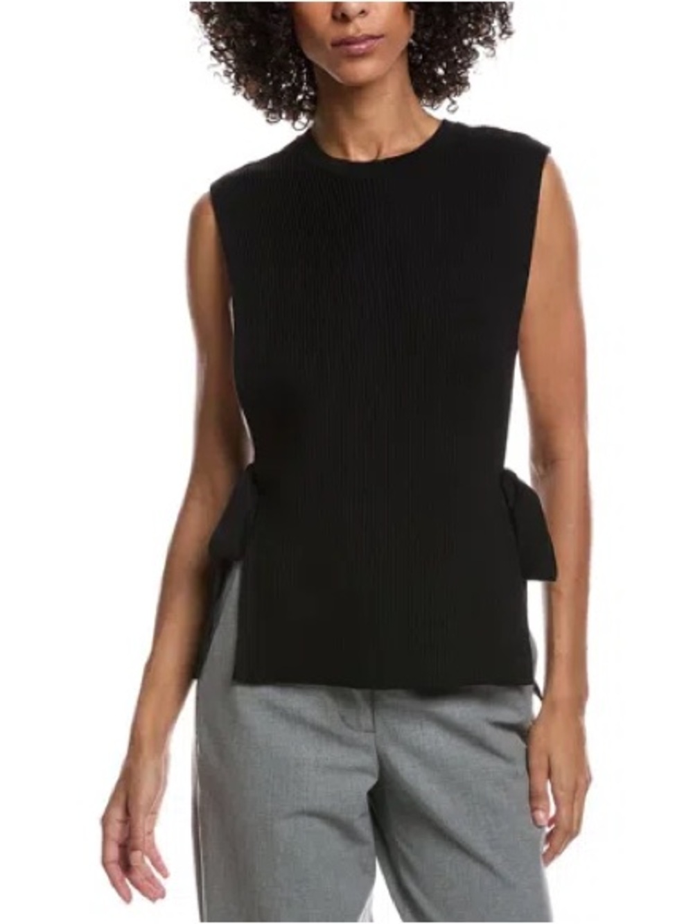 Valentino Wool Knit Side Tie Sleeveless Top